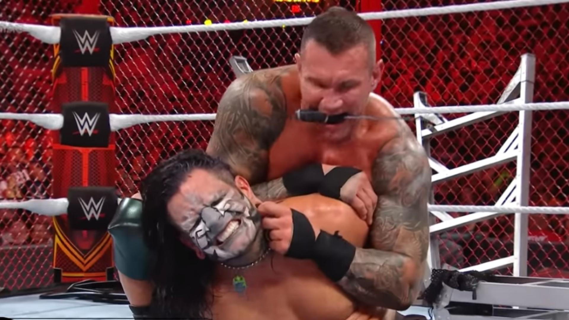 7.⁠ ⁠Randy Orton Torturing Jeff Hardy’s Ear (Hell in a Cell, 2018)