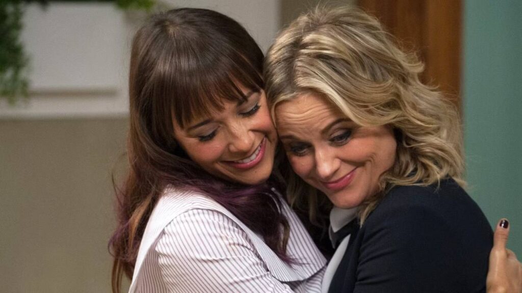 Ann and Leslie in Parks and Recreation (Image: NBC)
