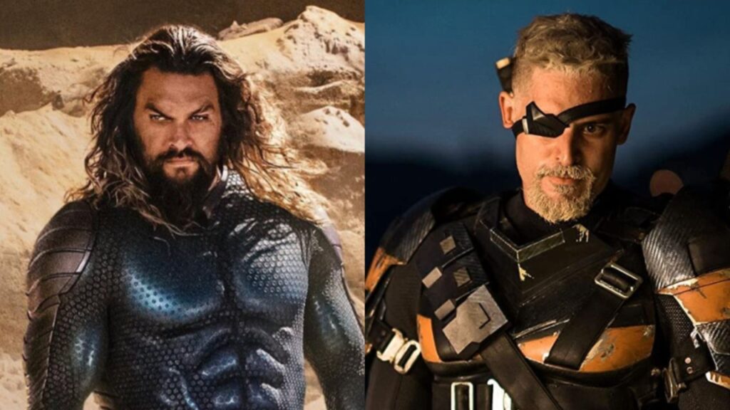 Jason Momoa as Aquaman and Joe Manganiello as Deathstroke