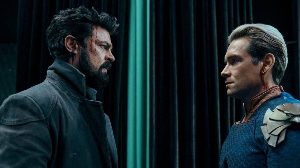 Homelander and Butcher in 'The Boys' (Image: Amazon)