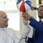 Holy Hoop! Pope Leo XIV Attempts Signature Spin With Harlem Globetrotters Pope Leo XIV and The Harlem Globetrotters