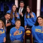 UCLA women’s basketball team with Jimmy Kimmel