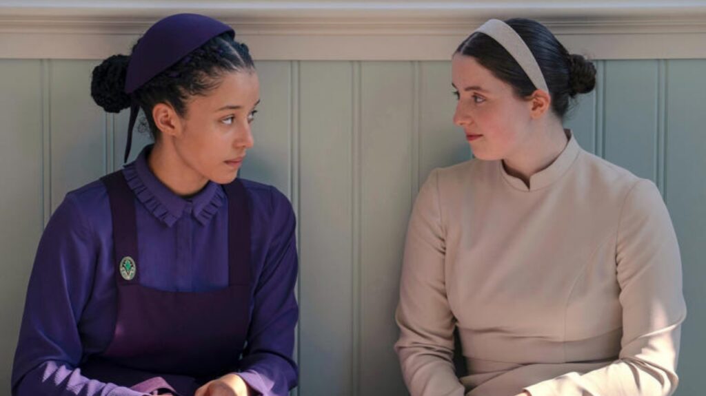 Agnes and Daisy in The Testaments (Image: Hulu)