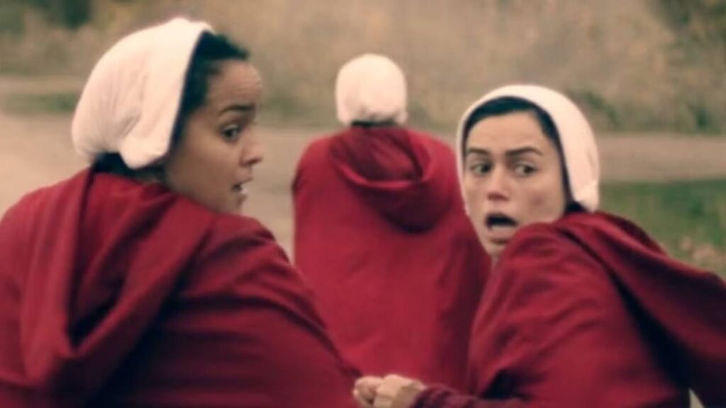 Alma and Brianna in The Handmaid's Tale (Image: Hulu)