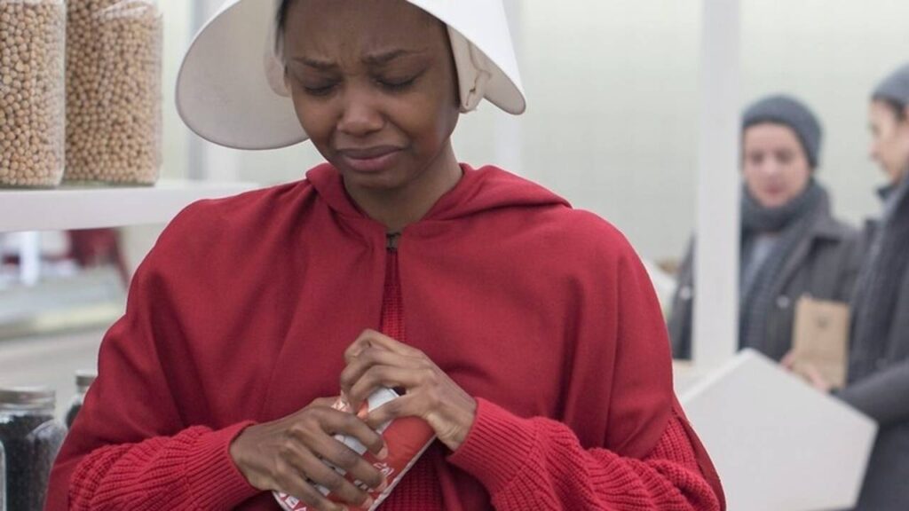 Natalie in The Handmaid's Tale (Image: Hulu)