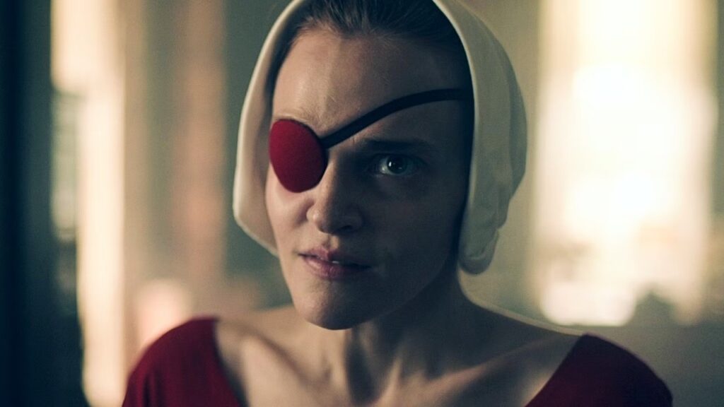 Janine in The Handmaid's Tale (Image: Hulu)