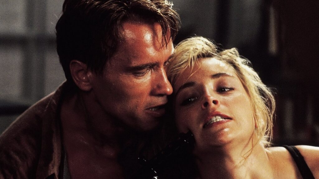 Arnold Schwarzenegger and Sharon Stone in 'Total Recall' (Image: Tri-Star Pictures)