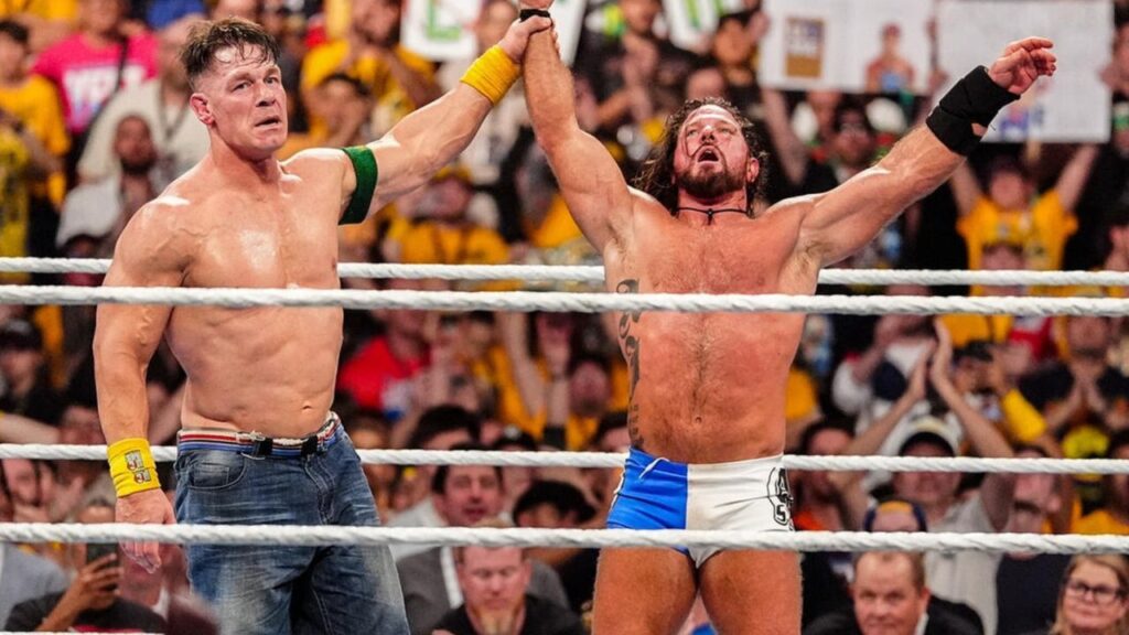 John Cena vs AJ Styles from Crown Jewel 2025