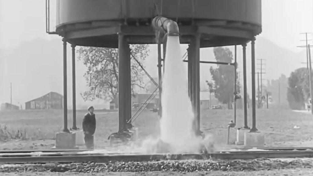 'Sherlock Jr.' water tower scene still