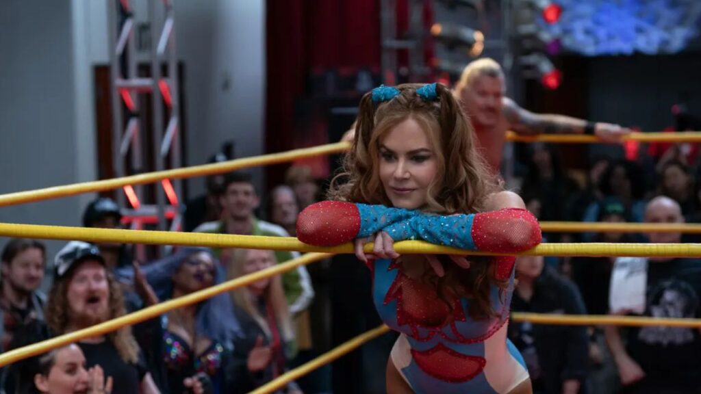 Nicole Kidman as a wrestler in Margo's Got Money Troubles