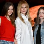 Nicole Kidman with her daughters Sunday and Faith