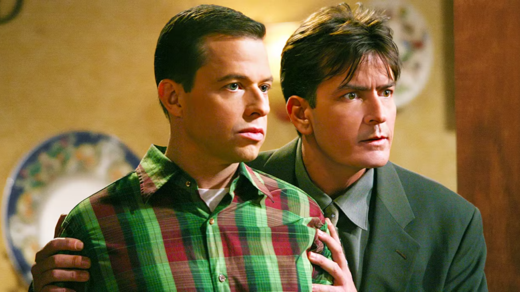 Charlie Sheen and Jon Cryer in 'Two and a Half Men' (Image: CBS)