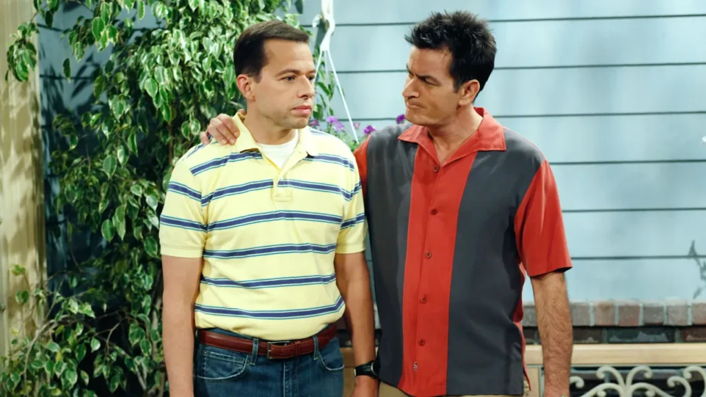 Charlie Sheen and Jon Cryer in 'Two and a Half Men' (Image: CBS)