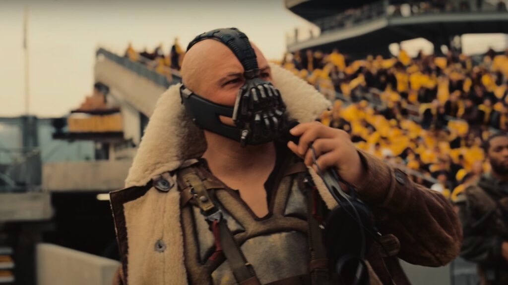 Tom Hardy as Bane in 'The Dark Knight Rises' (Image: Warner Bros.)