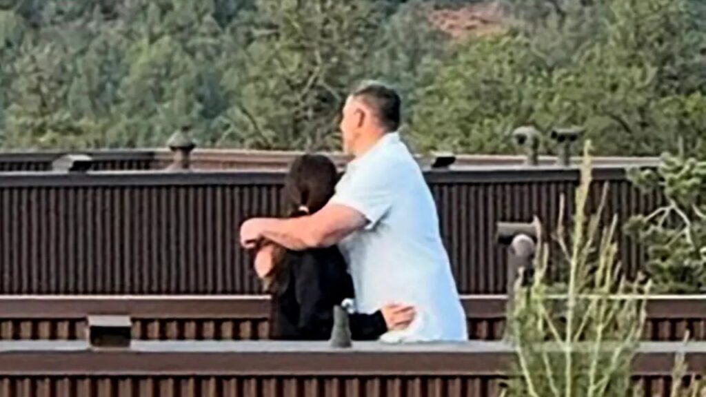 Mike Vrabel and Dianna Russini seen hugging each other