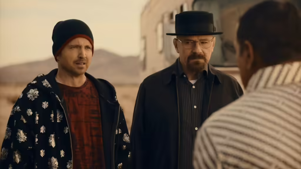 Aaron Paul as Jesse Pinkman and Bryan Cranston as Walter White in 'Breaking Bad' (Image: AMC)