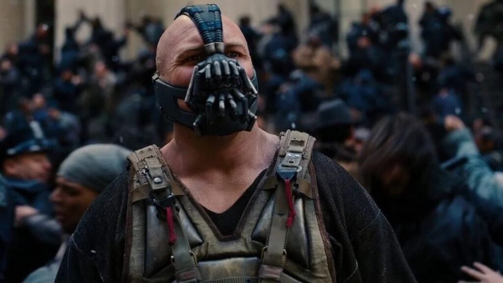 Tom Hardy as Bane in 'The Dark Knight Rises' (Image: Warner Bros.)
