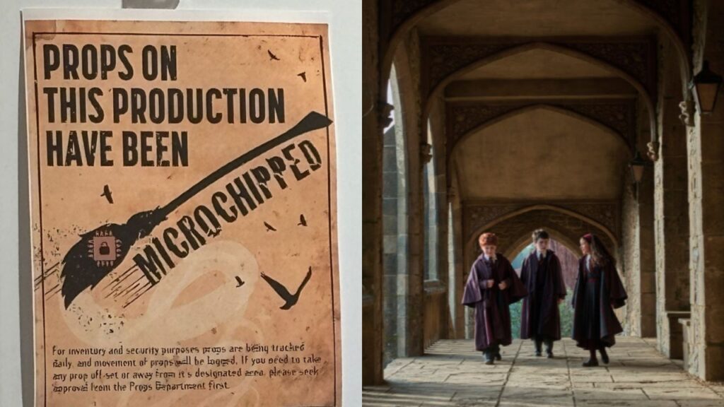 Posters Found On The Set, Hogwarts In The Harry Potter Series (Image: The Sun, HBO)