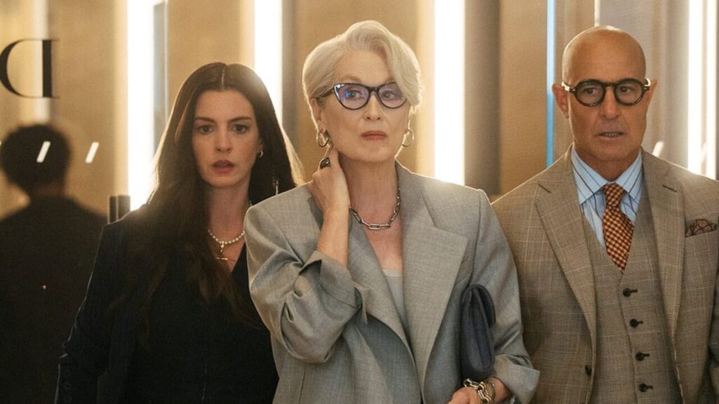 Anne Hathaway, Meryl Streep and Stanley Tucci in 'The Devil Wears Prada 2' (Image: 20th Century Studios)