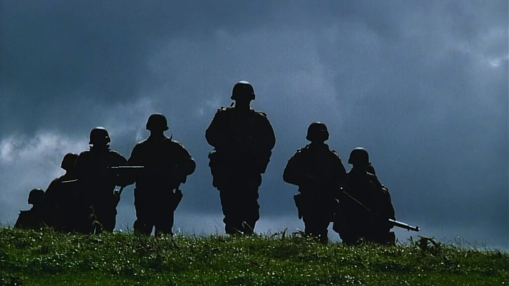 Soliders in a still from Saving Private Ryan