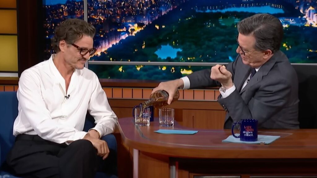Pedro Pascal and Stephen Colbert enjoys tequila on 'The Late Show'