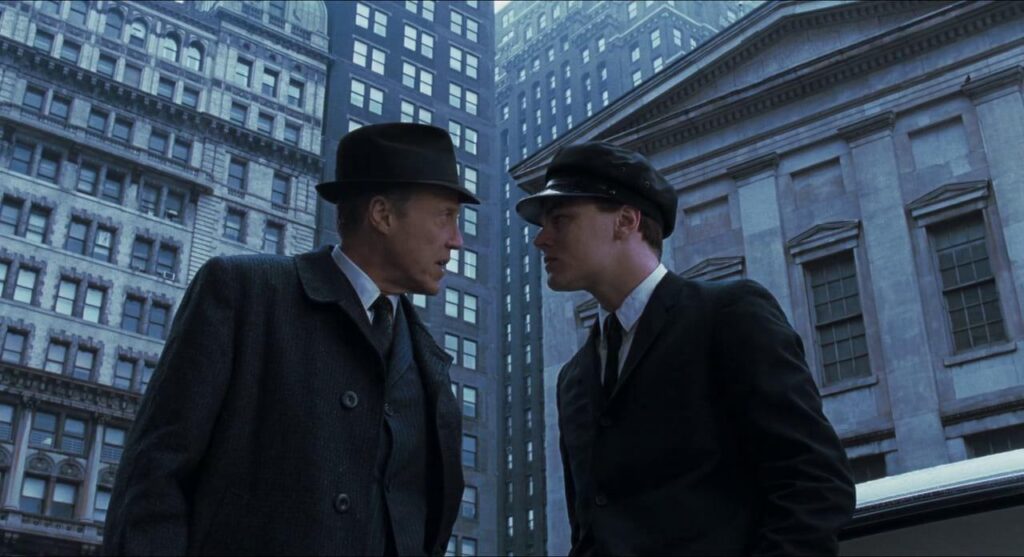 Leonardo DiCaprio and Christopher Walken in 'Catch Me If You Can' (Image: DreamWorks Distribution)