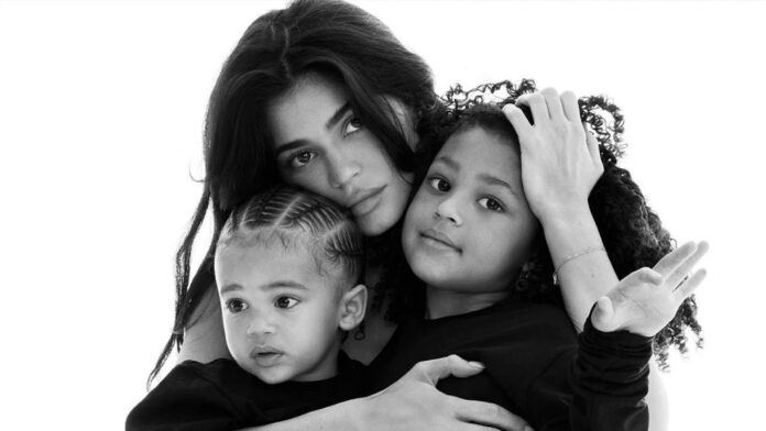 Kylie Jenner with Stormi and Aire