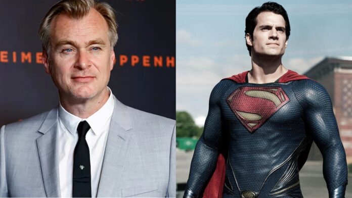 Christopher Nolan and Henry Cavill (image: Variety and Warner Bros.)
