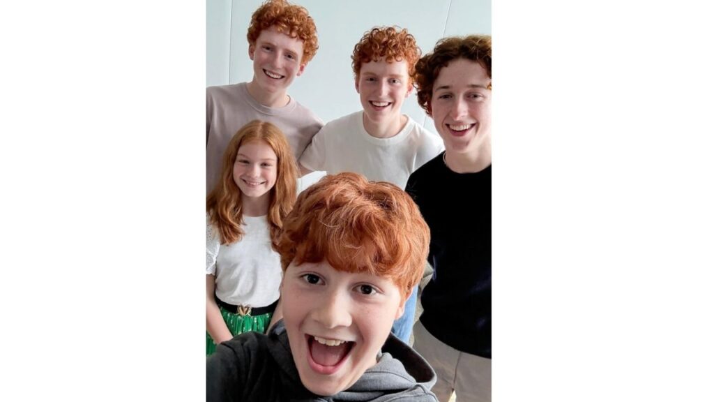 Gracie Cochrane with the cast of Harry Potter series