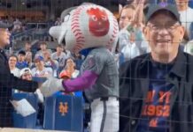 Tom Hanks Has The Perfect Reaction To Mr. Met’s Genius ‘Wilson’ Tribute Tom Hanks at Mets vs. Yankees