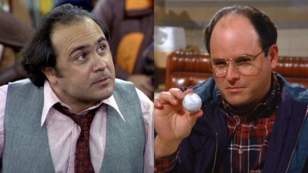 Danny DeVito in 'Taxi' and Jason Alexander in 'Seinfeld' (Image: ABC)