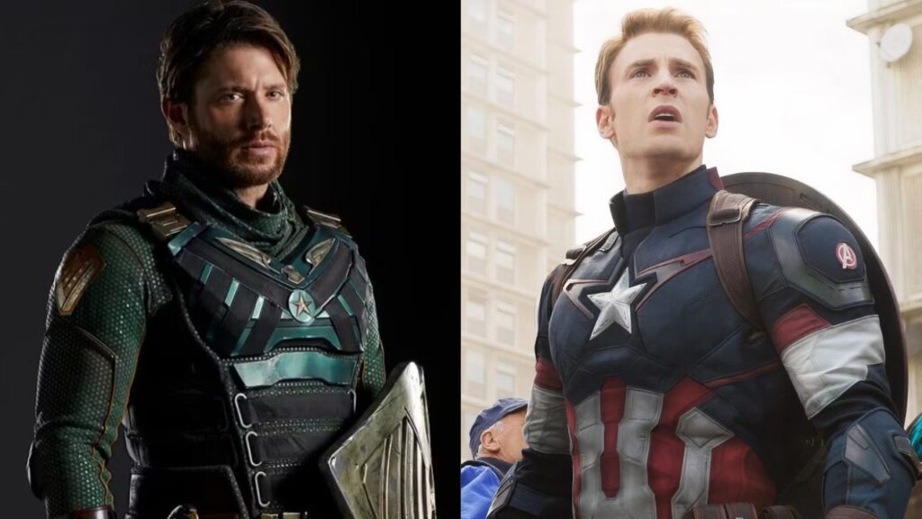 Jensen Ackles as Soldier Boy and Chris Evans as Captain America (Image: Amazon Prime Video, Paramount Pictures)