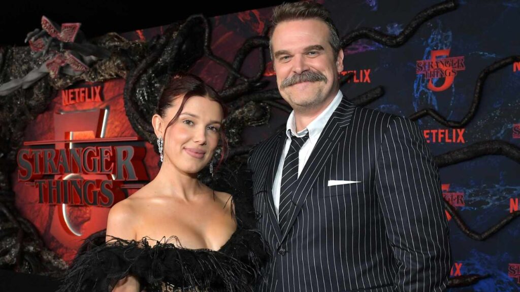 David Harbour and Millie Bobby Brown (Image: Entertainment Tonight)