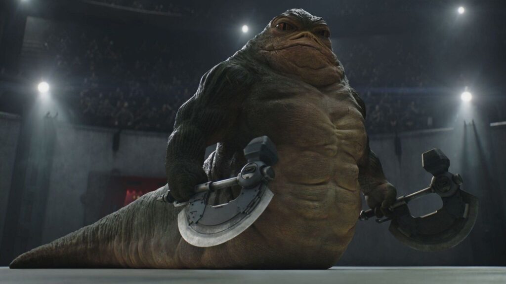 The Mandalorian & Grogu promotional still featuring Rotta the Hutt