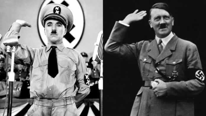 Charlie Chaplin and Adolf Hitler (Image: United Artists and Reddit)