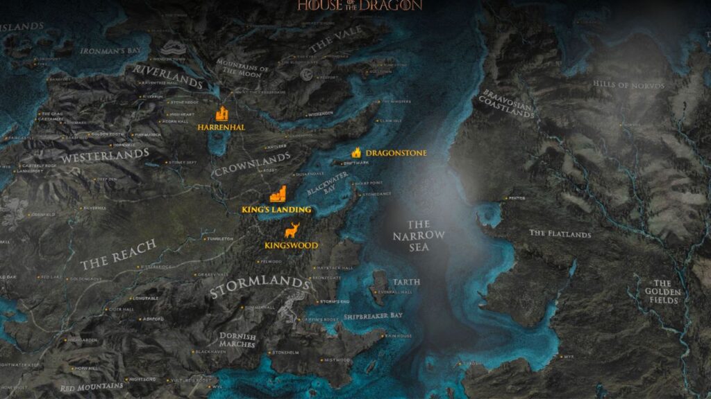 The map in 'House of the Dragon' (Image: HBO)