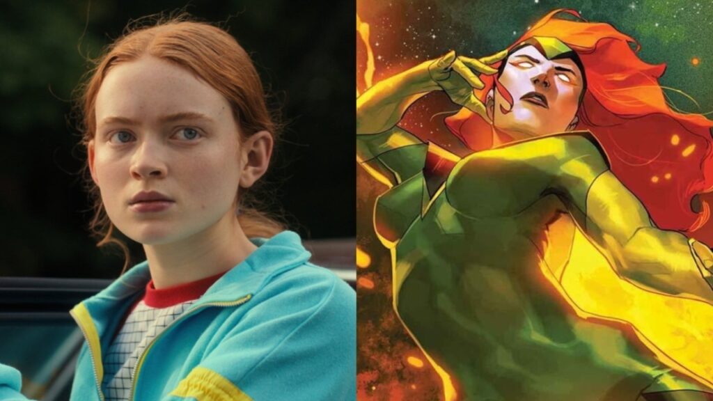 Sadie Sink in 'Stranger Things' and Jean Grey (Image: Netflix, Marvel)
