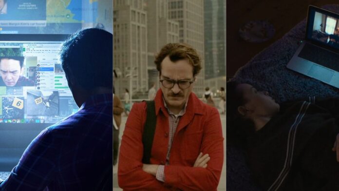 Searching (2018), Her (2013), We’re All Going To The World’s Fair (2021) (Image: Sony Pictures Releasing, Warner Bros. Pictures, Utopia) Searching (2018), Her (2013), We’re All Going To The World’s Fair (2021) (Image: Sony Pictures Releasing, Warner Bros. Pictures, Utopia)