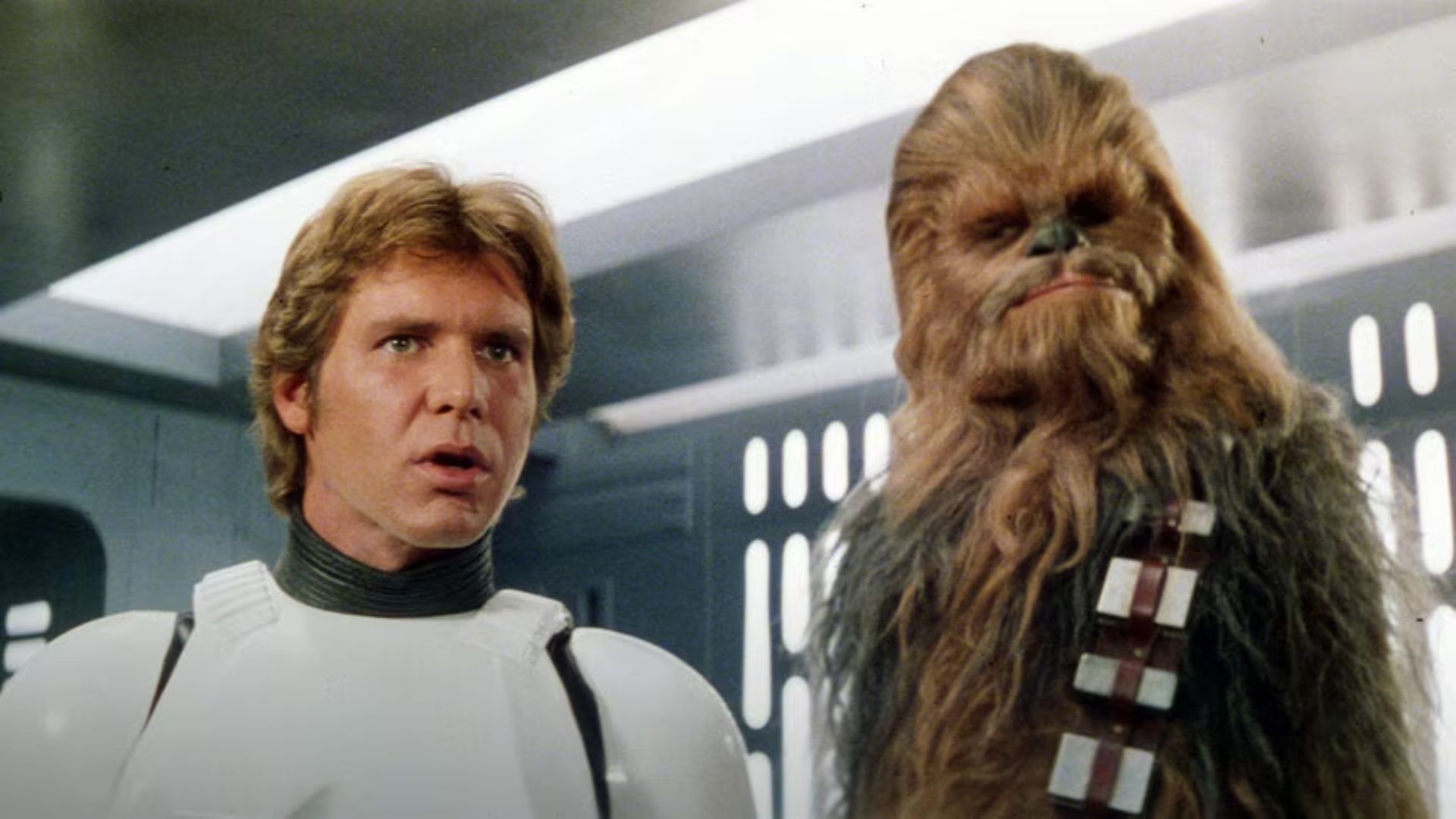 5. Chewbacca Scaring a Mouse Droid (A New Hope)
