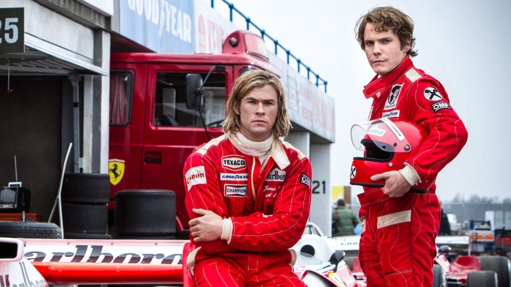 Chris Hemsworth and Daniel Brühl in Rush
