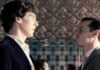 Benedict Cumberbatch as Sherlock Holmes and Andrew Scott as Jim Moriarty