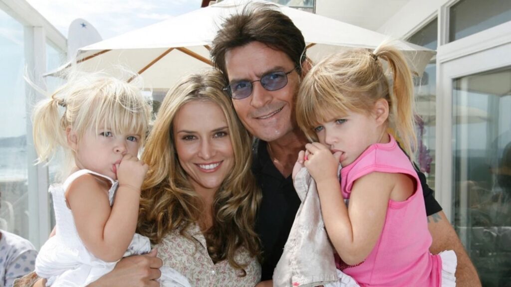 Charlie Sheen and ex-wife Brooke with kids