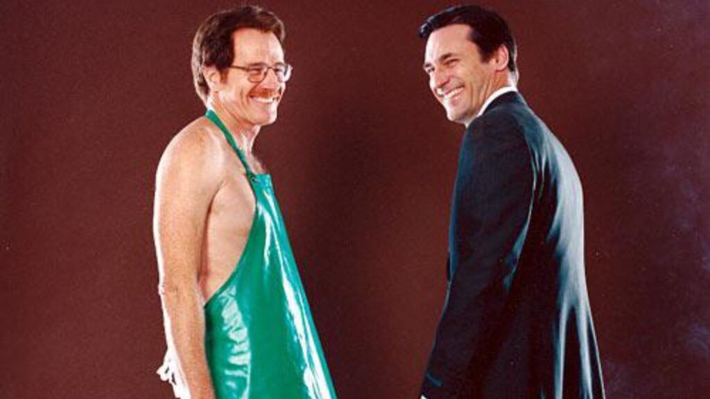 Walter White and Don Draper in a 2007 photoshoot (Image: Reddit)