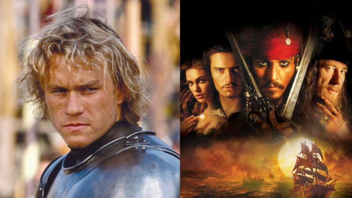 Heath Ledger in 'A Knight's Tale' (2001), 'Pirates of the Caribbean: The Curse of the Black Pearl' (2003) (Image: Sony Pictures Releasing, Buena Vista Pictures Distribution) Heath Ledger in 'A Knight's Tale' (2001), 'Pirates of the Caribbean: The Curse of the Black Pearl' (2003) (Image: Sony Pictures Releasing, Buena Vista Pictures Distribution)
