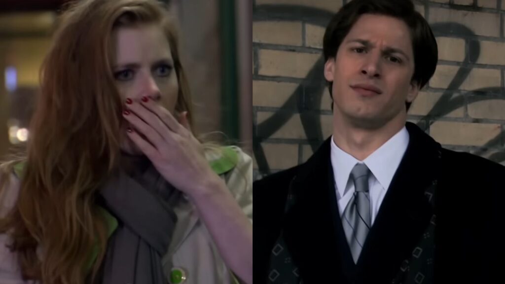 Amy Adams and Andy Samberg in "Hero Song" (Image: Saturday Night Live/YouTube)