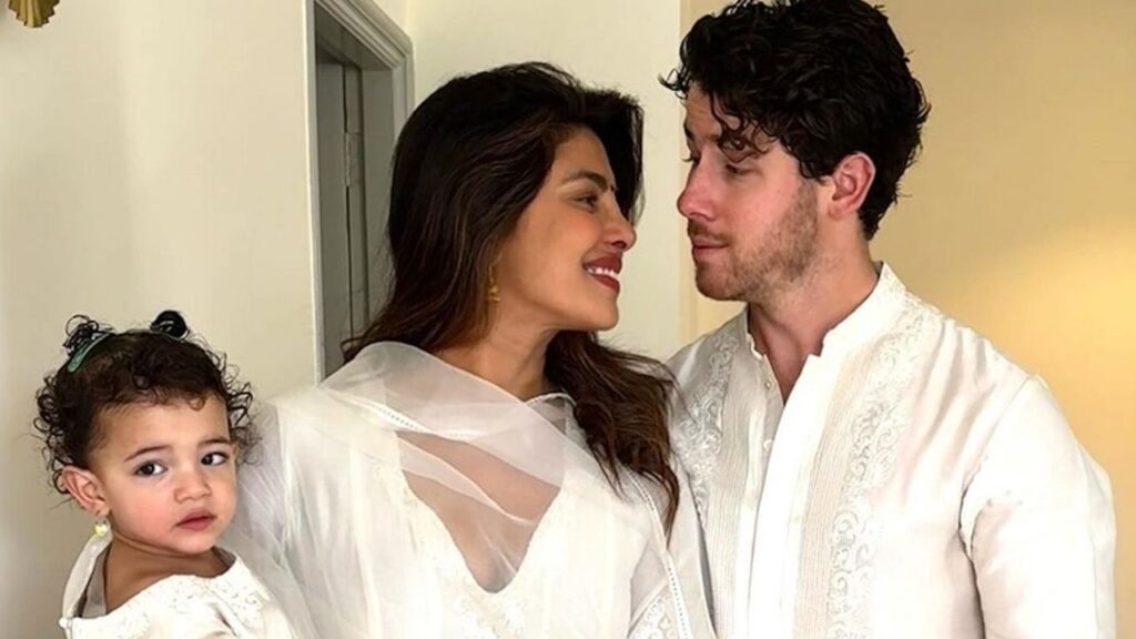 Nick Jonas and Priyanka Chopra with their family