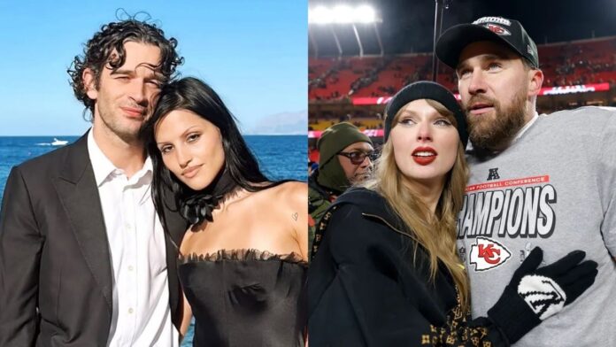 Matty Healy and model Gabbriette Bechtel, Taylor Swift and Travis Kelce Matty Healy and model Gabbriette Bechtel, Taylor Swift and Travis Kelce