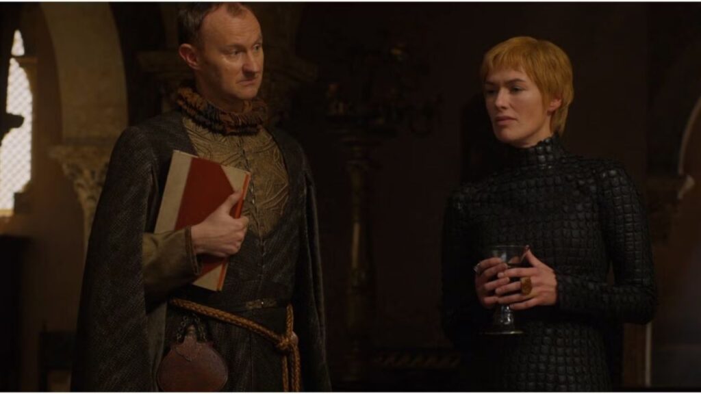 The Envoy of Iron Bank and Cersei in 'Game of Thrones' (Image: HBO)