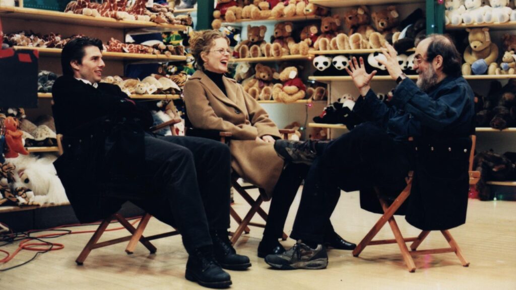 Tom Cruise, Nicole Kidman and Stanley Kubrick on the set of 'Eyes Wide Shut' (Image: Warner Bros.)