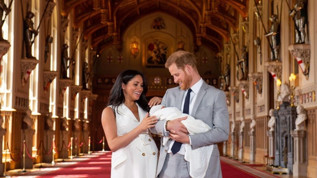 Prince Harry and Meghan Markle with Archie at Frogmore Castle